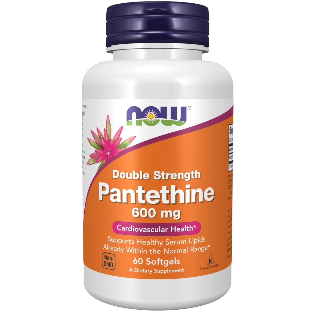 NOW 식품 보충제, Pantethine (Coenzyme A Precursor) 600 mg, 이중 힘, 심장 혈관 건강 *, 60 Softgels