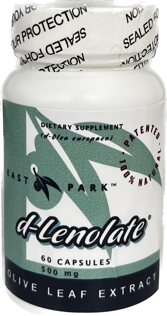 이스트 파크 올리브 리프 추출물 (OLE) 슈퍼 강도 d-Lenolate 500mg | 18% 이상 Oleuropein Immune 시스템 부스터 | 60 채식 캡슐 (Non-GMO)