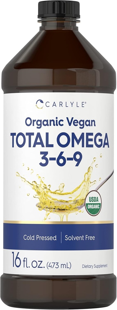 Carlyle Omega 3 6 9 | 16 fl oz | 냉간 압착 | 유기농, 채식, 비 GMO, 글루텐 무료, 솔벤트 무료