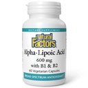 자연적인 요인 알파 Lipoic 산 + B 600 mg의 60의 캡슐