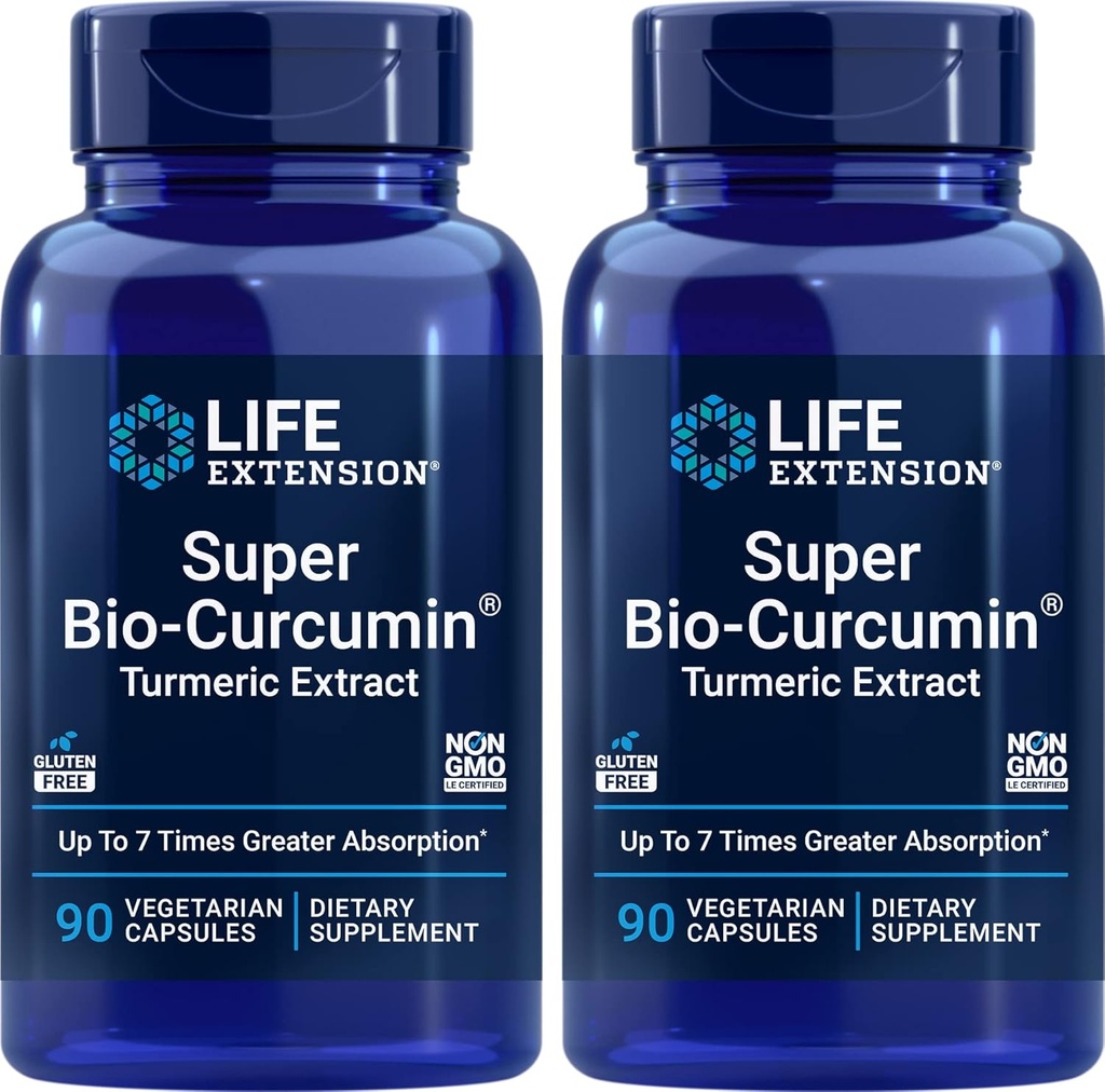 수명 연장 슈퍼 바이오-Curcumin 심황 추출물 400mg, 90 Veg 모자 (팩 2) - 채식 캡슐 - Non-GMO - 높게 흡수 가능