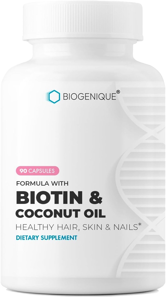 높은 효능 Biotin 보충 - 크레아틴과 코코넛 오일 Vegan 비타민 B7 공식 - Healthier Skin, Nails & Hair and Keratin Support - Non-GMO & 글루텐 무료 - 2500 mcg