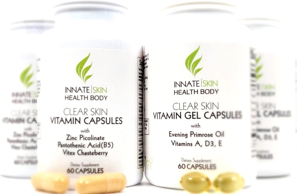 Clear Skin Acne Vitamin System | 20 항산화제, 식물 및 무기물 | 60 개 팩
