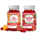 Lunakai 비타민 B12와 여자의 Multivitamin Gummies 번들 - 3000mcg Methylcobalamin 높은 흡수 에너지 거미 - 16의 100% 매일 가치 정유 - 30 일 공급