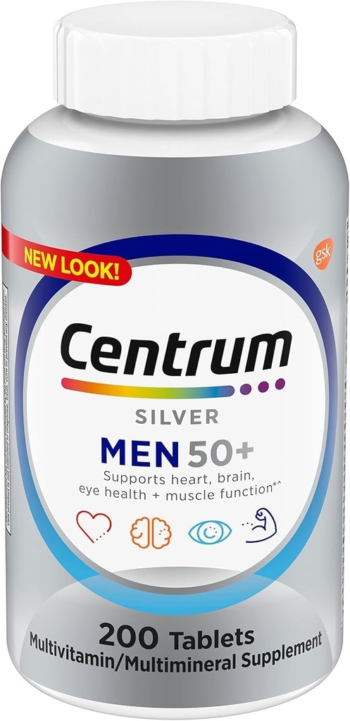 Centrum 실버 남자 (200 개) Multivitamin / Multimineral 보충 정제, 비타민 D3