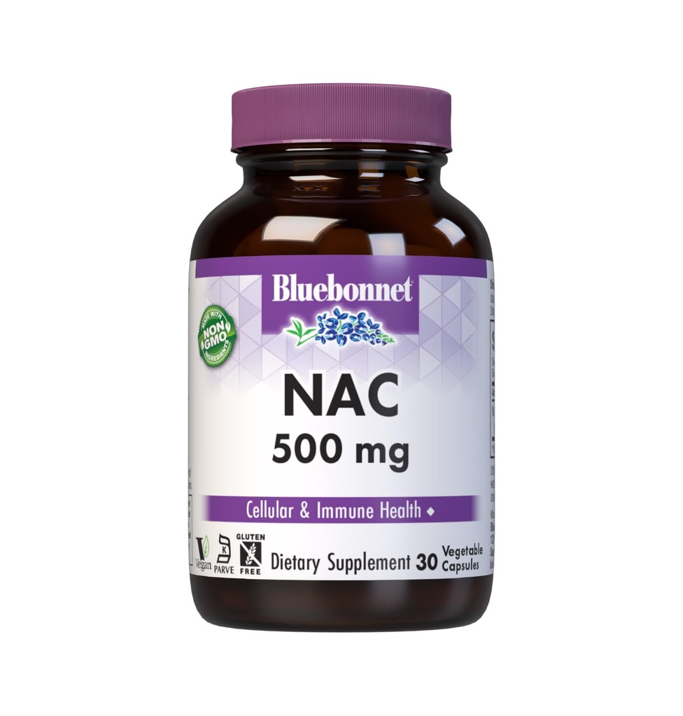 Bluebonnet NAC 500 mg 비타민 캡슐, 30 조사