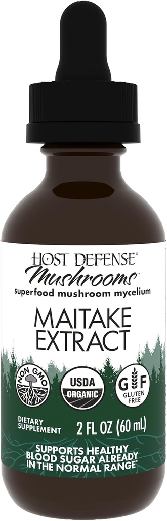 Host Defense Maitake Extract - 면역 및 세포 건강 지원 - Maitake Mushroom & Mushroom Mycelium과 초본 보충 - 액체 보충 - 2 fl oz (60 서빙) *