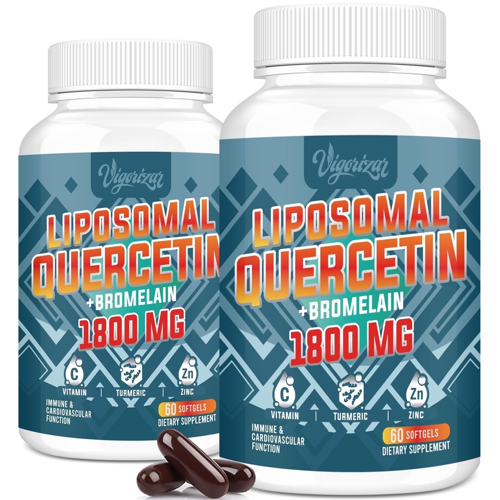 Liposomal Quercetin Phytosome, Bromelain와 Quercetin, 아연 & 비타민 C, 생체 활성 Phytosome Complex, 20X 더 높은 흡수 - 120 Softgels