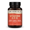 박사. Mercola 비타민 ADK, 30 서빙 (30 캡슐), 다이어트 보충, 5000 IU 비타민 A & 비타민 D3, 180 mcg 비타민 K2, 지원 면역 건강, 비 GMO