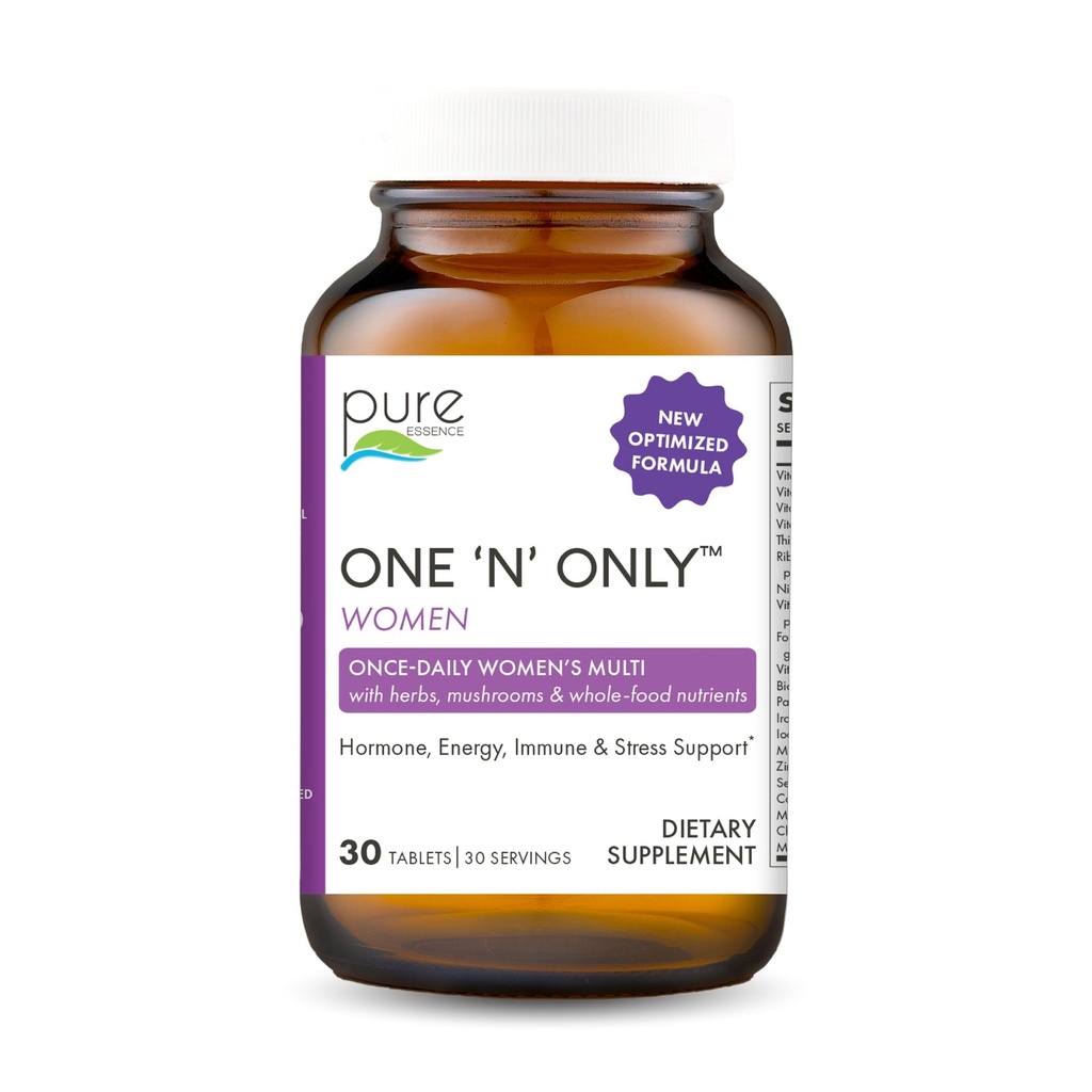 여성용 PURE ESSENCE LABS One N Only Multivitamin, 비타민 D3, B12, Biotin, 전체 식품 30 정제