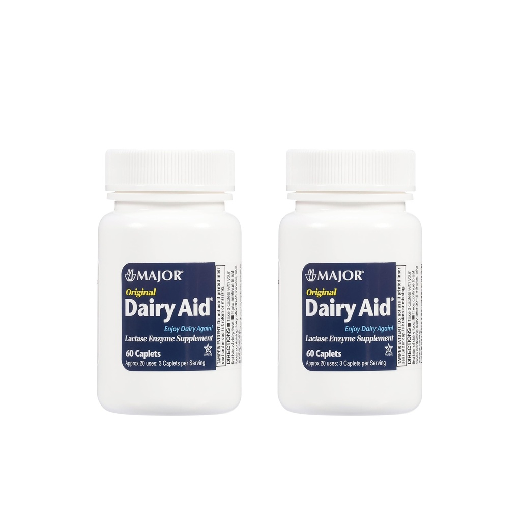 Dairy Aid Lactase Enzyme Caplets 일반적인 용 Lactaid Original 120 Ea.