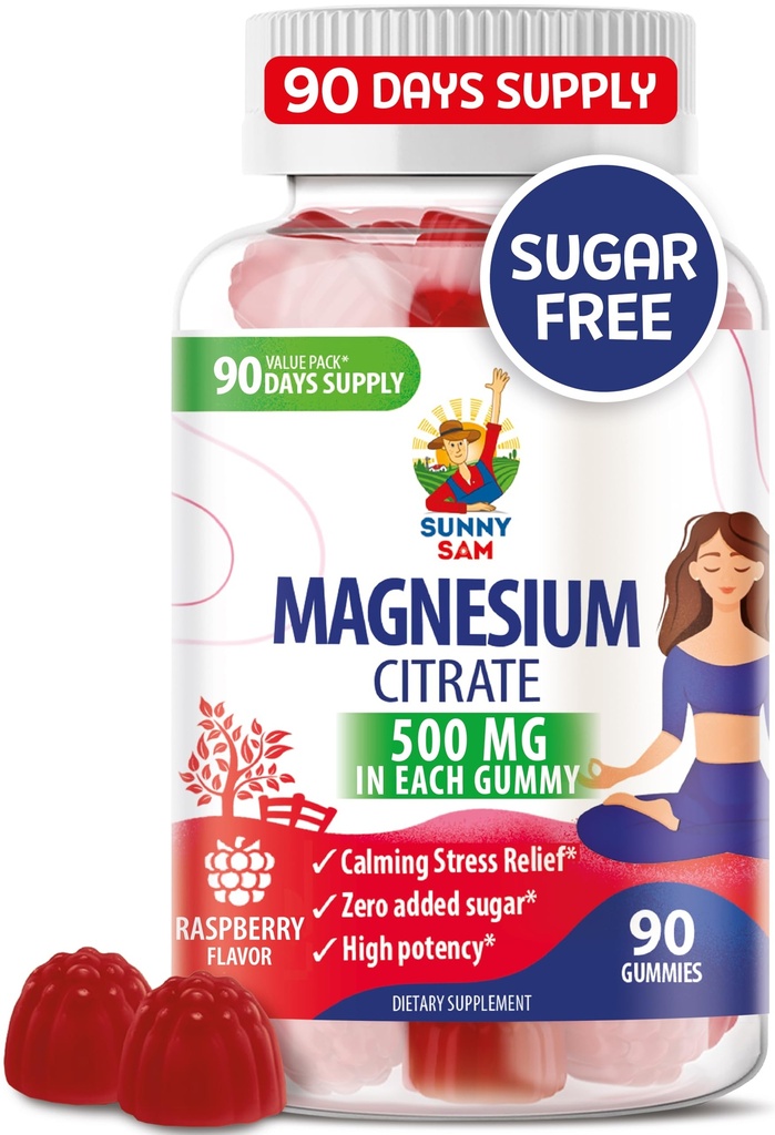 어린이 및 성인을위한 마그네슘 Gummies - 500mg - Calm 마그네슘 Chews - 무드 및 근육 지원을위한 마그네슘 Citrate Chewable Supplement