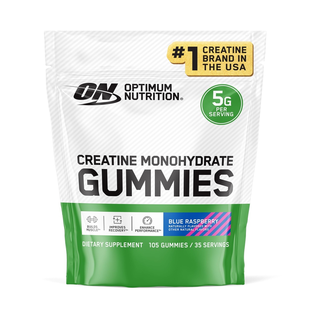 Optimum Nutrition Creatine Monohydrate Gummies, Blue Raspberry, 105 Ct