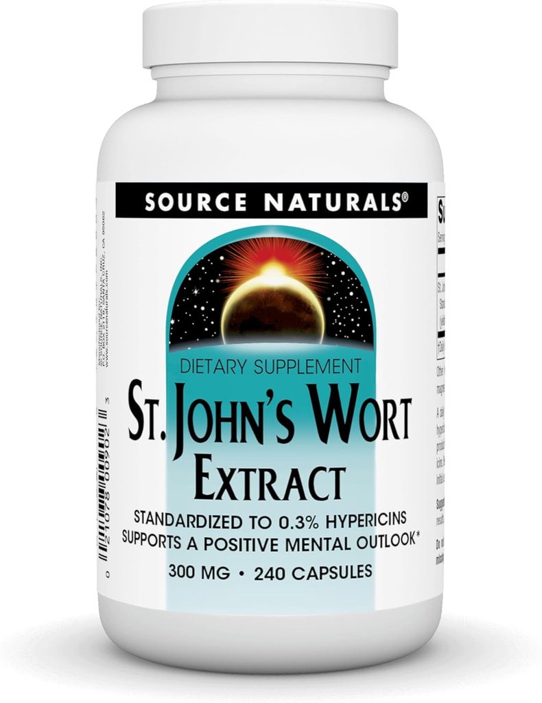 Source Naturals St John 's Wort Extract 300 mg 지원 긍정적 인 정신 아웃룩 - 240 캡슐