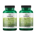 Swanson Milk Thistle, Dandelion & Yellow Dock - Herbal Liver Support Supplement - 전반적인 건강을 유지하는 데 도움이되는 천연 보충 - (120 캡슐) (2 팩)