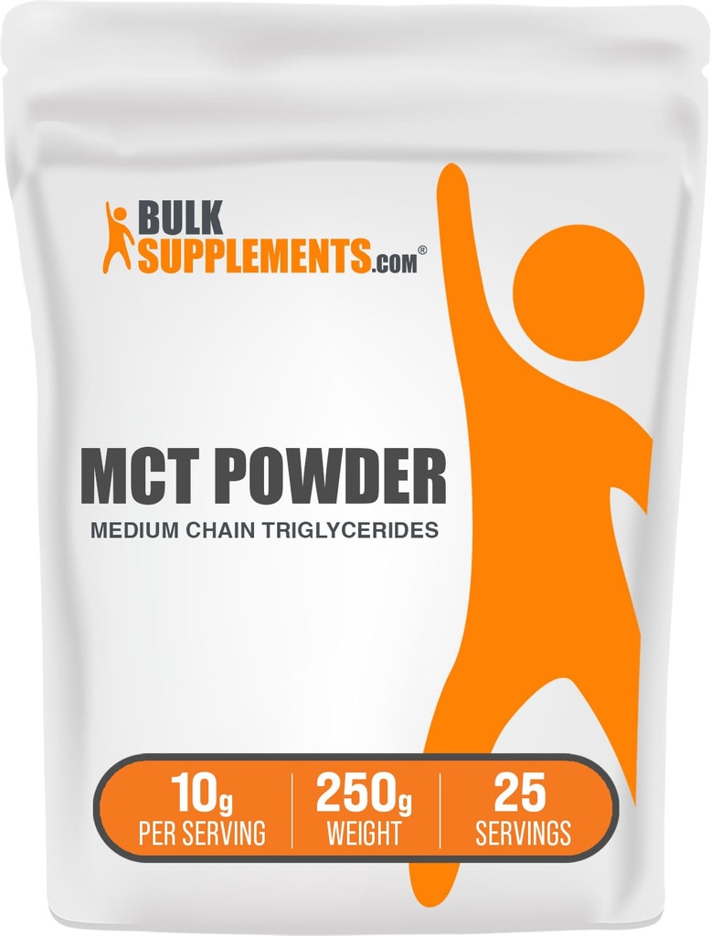 BulkSupplements.com MCT 분말 - MCT 코코넛 오일, MCT 오일 분말에서 중간 체인 트리글리세라이드 - 에너지를위한 MCT 보충 - 글루텐 무료, 봉사 당 10g, 250g (8.8 oz) (팩 1)