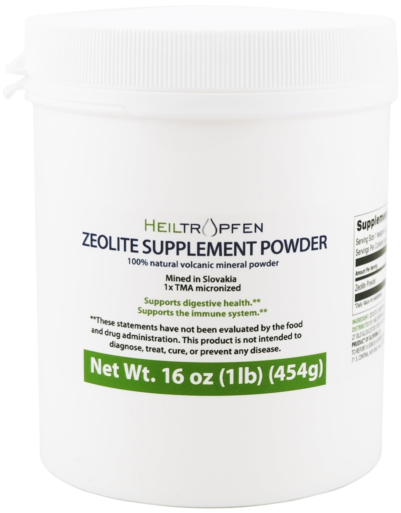 Heiltropfen 비석 분말 | 규정식 보충교재 1 파운드 - 454 g | Detox | Clinoptilolite 94+-3% | 활성화 | 천연 미네랄 먼지 | Ultra FINE Less-Than 2 μm