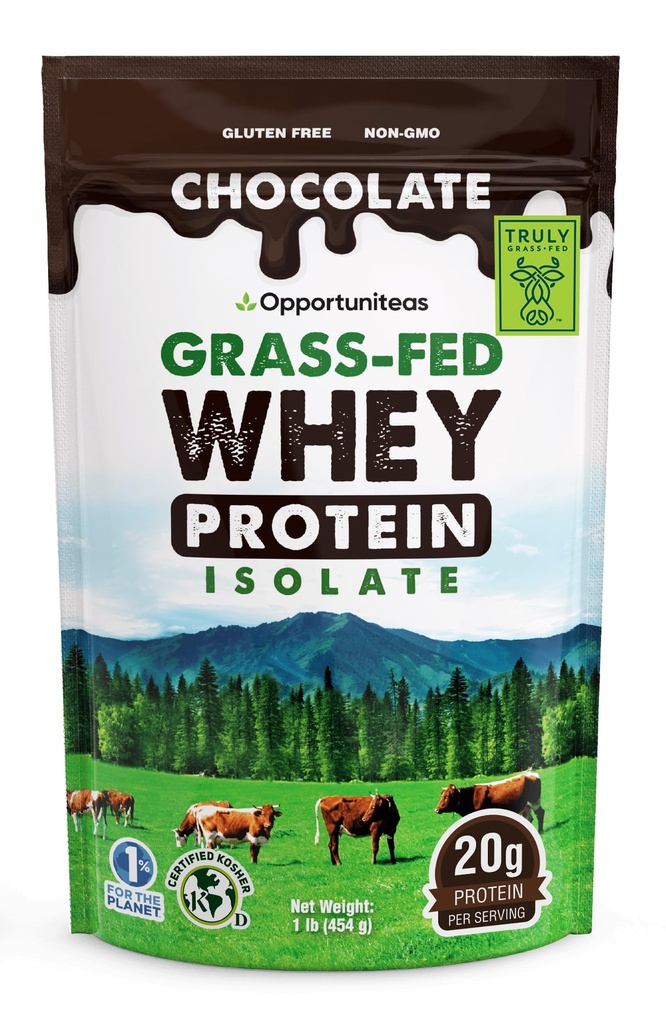 Opportuniteas 잔디 페더럴 익스프레스 초콜렛 Whey 단백질 Isolate 분말 - 인공 감미료 없는 20g 단백질 분말, 호르몬 자유로운 행복한 Cows, 비 GMO - 1lb