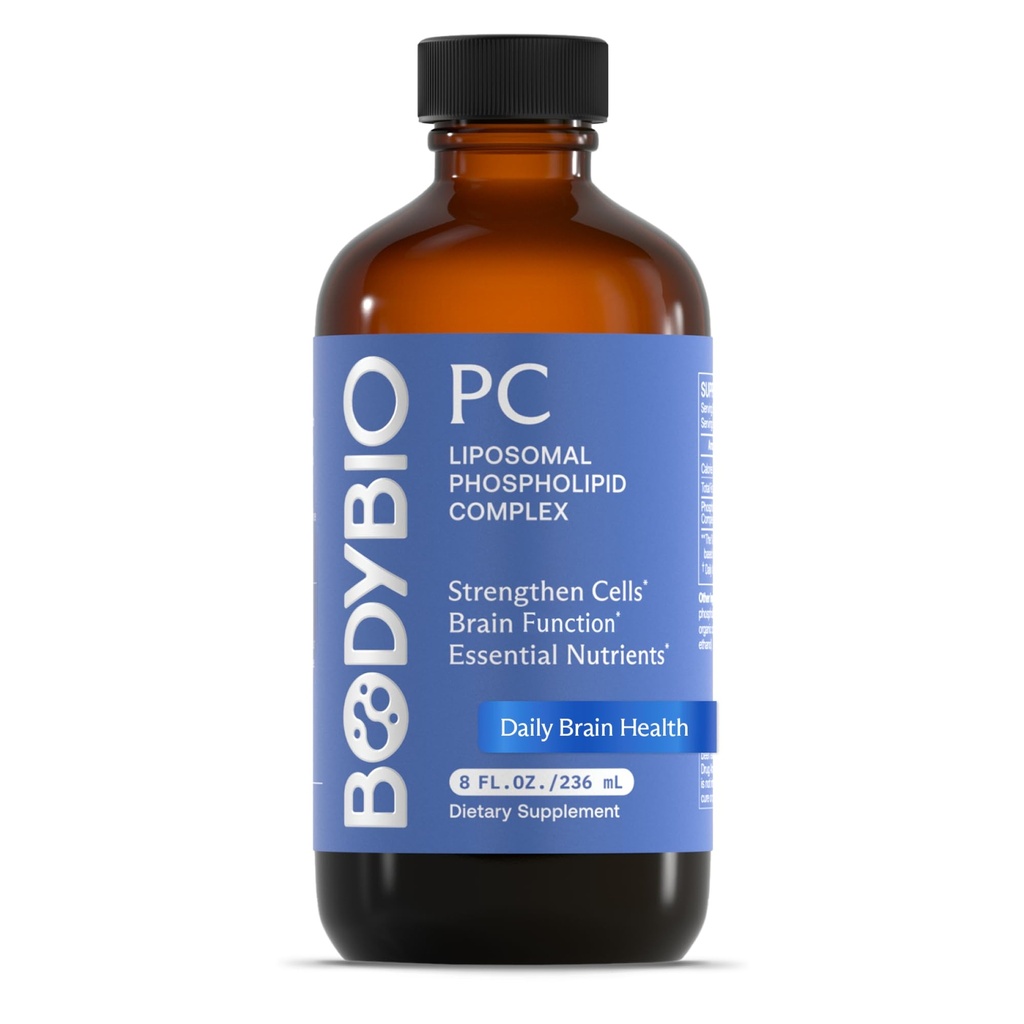 BodyBio PC - 뇌 건강을 위한 Phosphatidylcholine, 정신적 기능, 세포 수선 & 건강한 시효, Gentle Daily Detox를 위한 Phospholipid Complex 보충교재