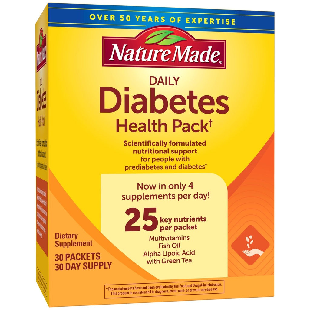 Nature Made Daily Diabetes Health Pack, 영양 지원, 30 Packets, 30 Day Supply에 대한 다이어트 보충