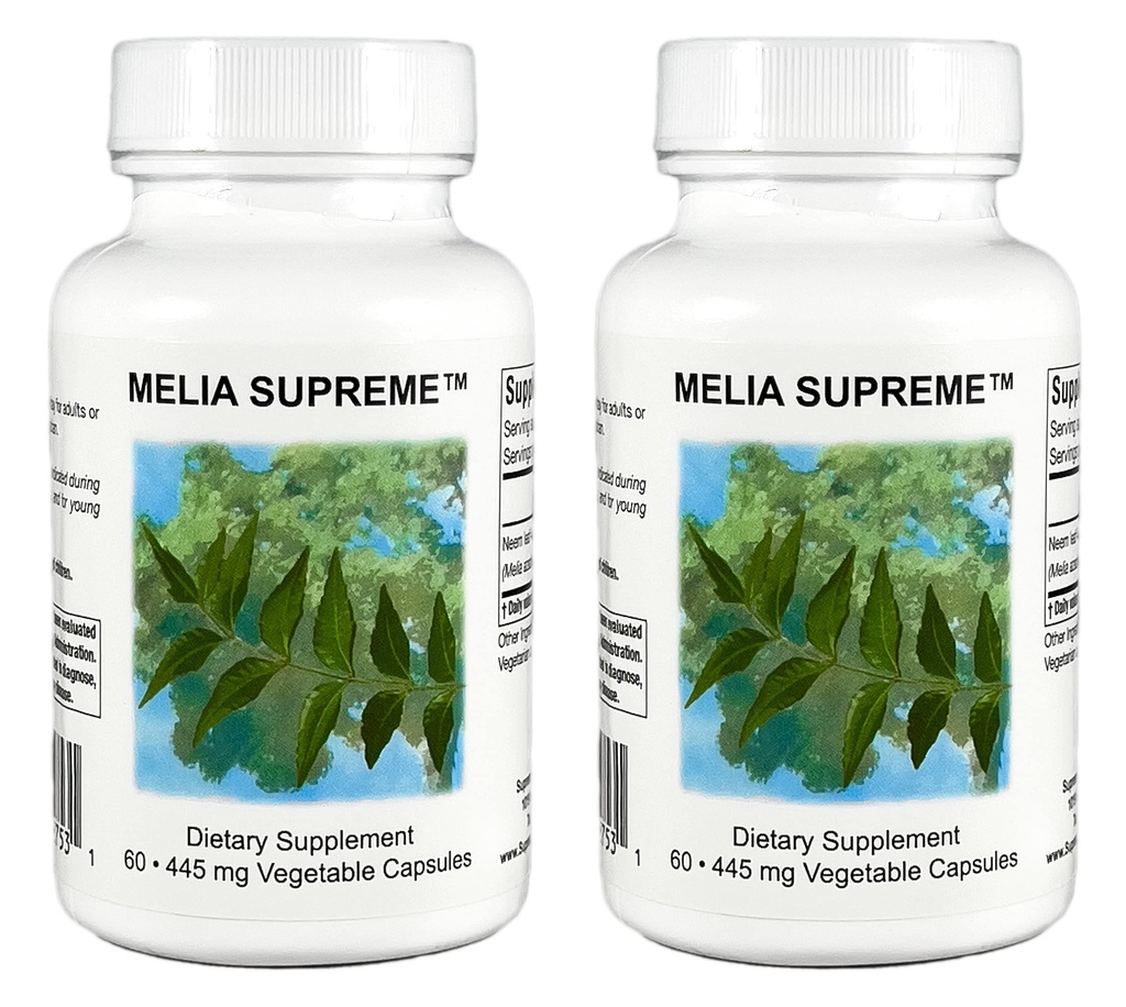 Supreme Nutrition Melia Supreme, 60 순수한 분말 Neem 잎 채식 캡슐 (팩 2)