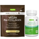Vegan Vanilla Collagen Protein Powder + 칼슘 및 마그네슘 복합 번들, Igennus의 포괄적 인 뼈 지원