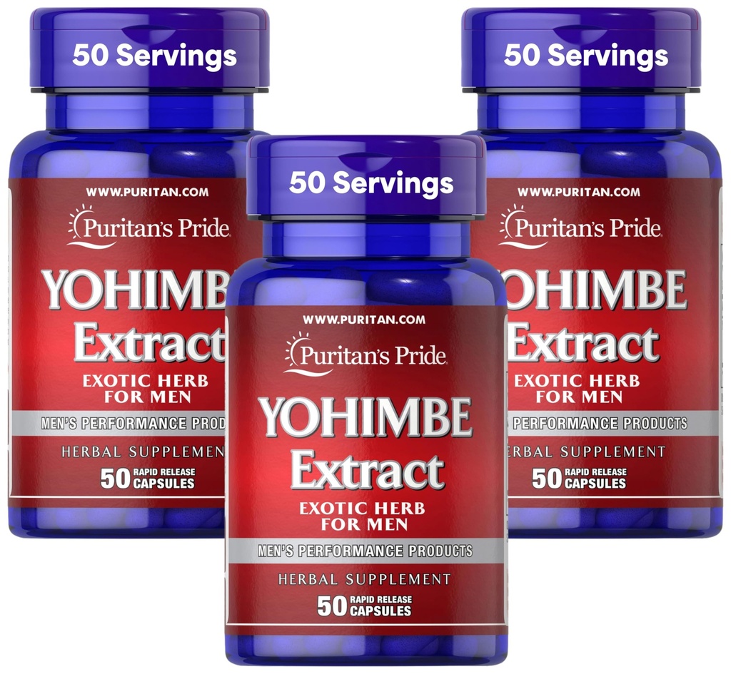 Puritan의 Pride Yohimbe 1000 Mg, 50 조사, 야채 셀루로스, 젤라틴 (포장 3)