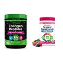 Orgain Hydrolyzed Collagen + Superfoods 분말 및 유기 녹색 Superfoods 분말 - 1lb와 0.62lb
