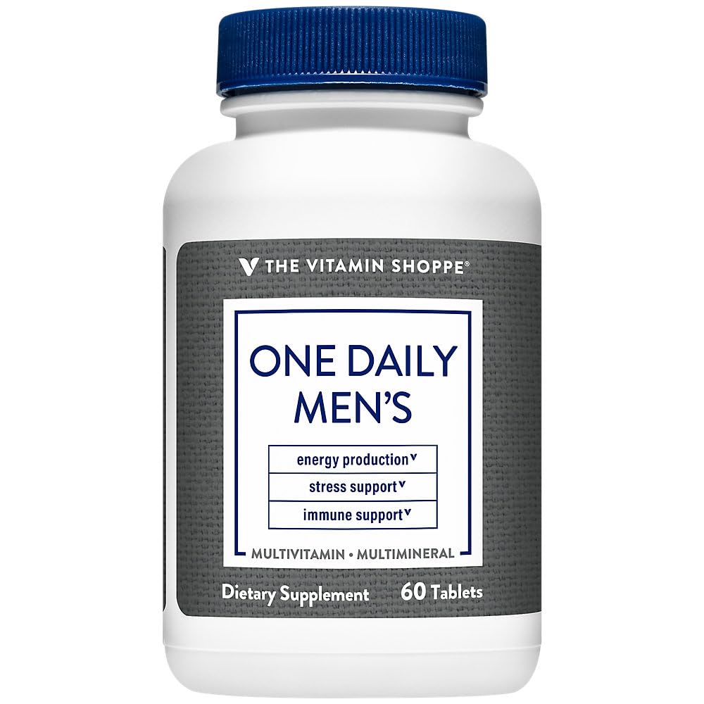 비타민 Shoppe One Daily Men's Multivitamin - 에너지 및 산화 혼합, 최적의 남성 건강, 글루텐 및 낙농 무료 (60 정제)을위한 매일 멀티 마이너럴 보충