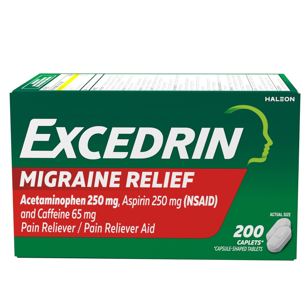 Excedrin 편두통 구호 캡슐을 Alleviate 편두통 증상 - 200 조사