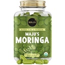 Maju Superfoods Organic Moringa Capsules, Oleifera Leaf, Extra-Fine Quality Moringa Leaves, Dried Drumstick Tree Leaves, 유기농 Moringa 파우더 추출물 보충 캡슐 (90 ct)