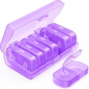 AUVON XL Weekly Pill 주최자 2 시간, AM PM Pill Case with One-Side Large 오프닝 for Easy to Use, Pill Box 7 Day Travel Medications, Vitamins, Fish Oils, 보충제