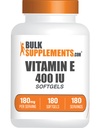 BulkSupplements.com 비타민 E 400 IU Softgels - 비타민 E 보충, D-Alpha-Tocopherol, 산화제 - 글루텐 무료, 봉사 당 1 Softgel, 180 조사 (1의 포장)