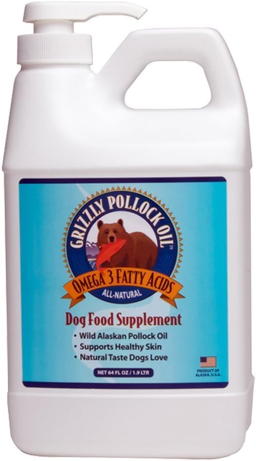 Grizzly Pollock 기름 개 음식 보충교재, 64 Ounce