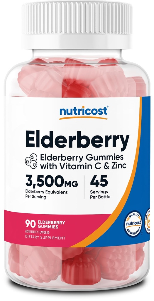 Nutricost Elderberry Gummies - 글루텐 무료, 채식