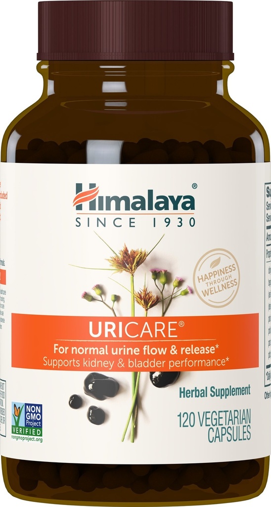 히말라야 UriCare – Shilajeet, Didymocarpus & Pasanabheda와 초본 Kidney & Bladder 지원 – Urinary Tract 건강 및 편안한 소변 흐름을 촉진 – 비 GMO, 글루텐 프리, 채식 – 120 캡슐