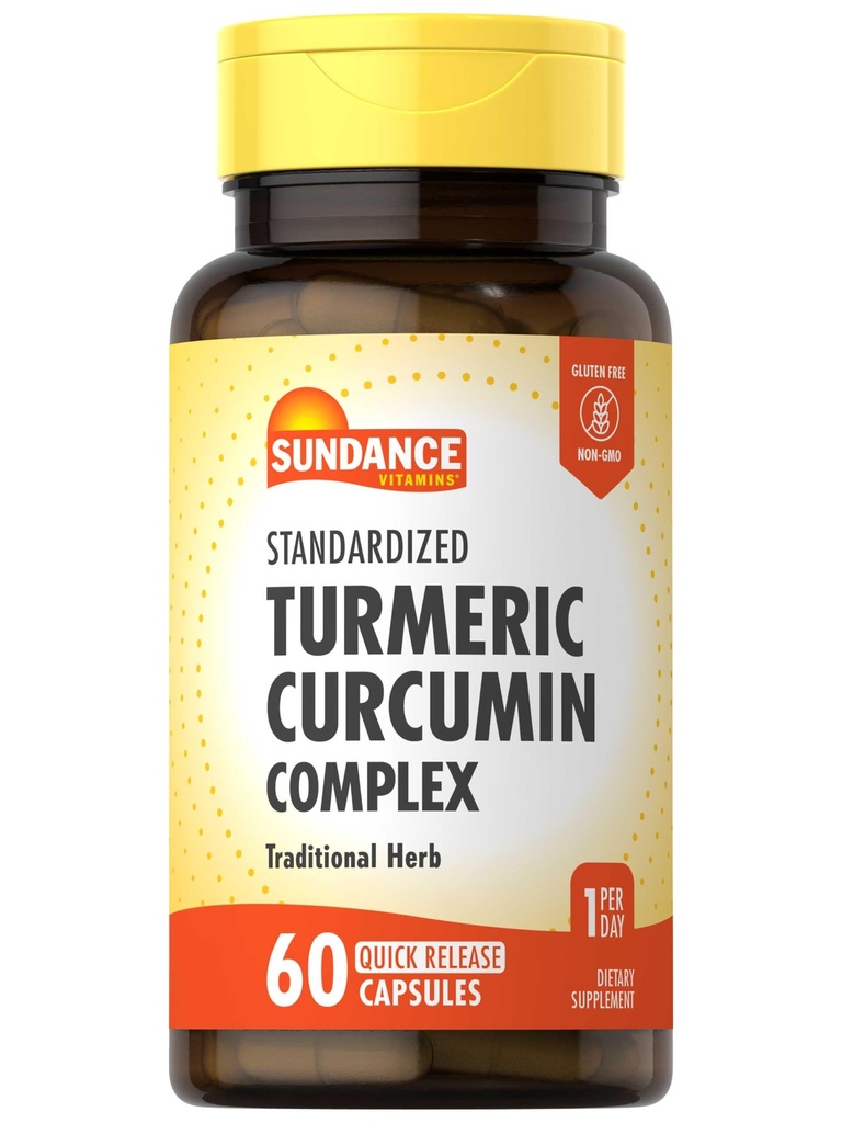 Sundance Turmeric Curcumin Complex | 60 빠른 릴리스 캡슐 | 전통 초본 보충 | Non-GMO 및 글루텐 프리 포뮬러