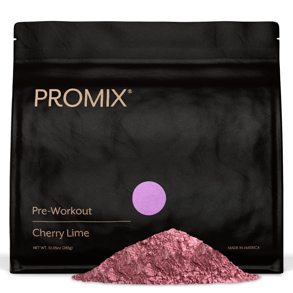ProMix Nutrition Pre-Workout Powder, Cherry Lime - 초점 및 성능 극대화 - 근육 이익, 내구력 - 비타민 B12, 카페인, 베타 알라닌 및 L 티시신 - 30 서빙 (패)