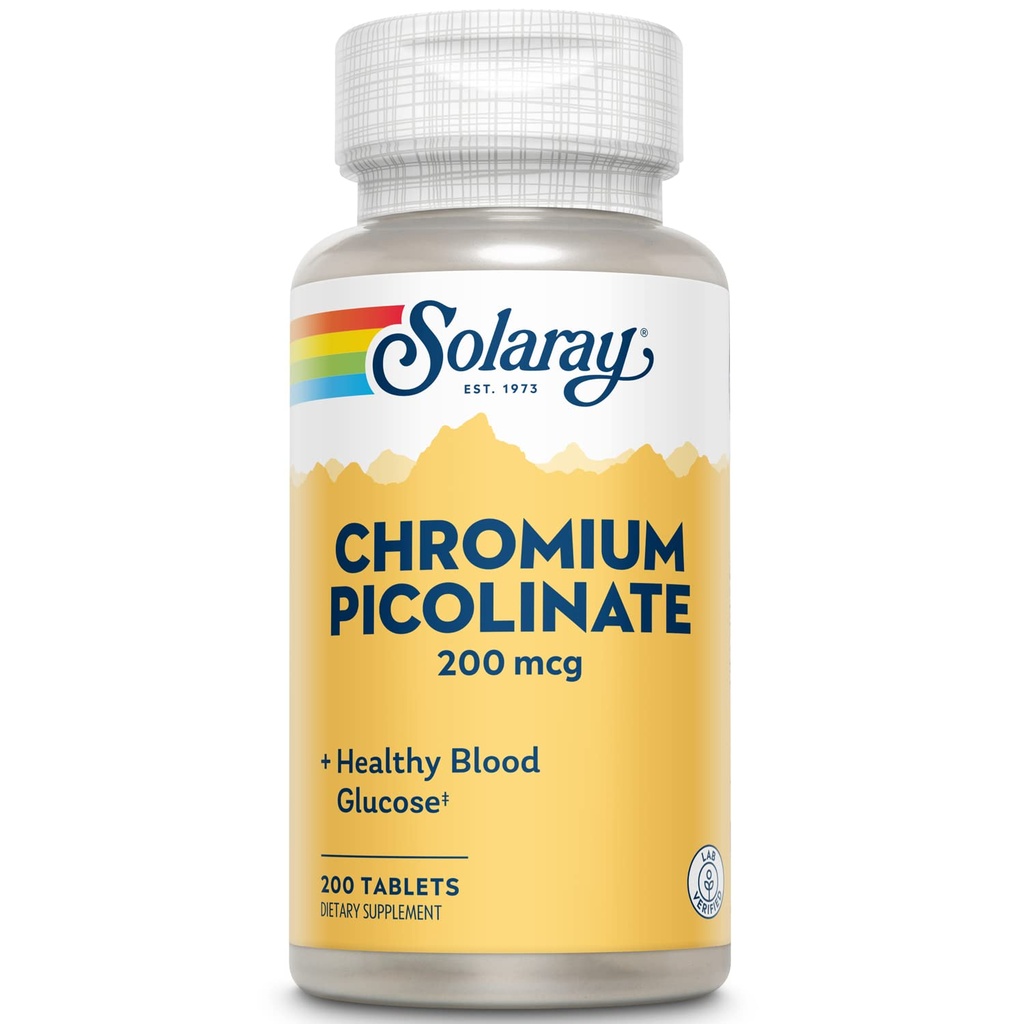 Solaray Chromium Picolinate 정제, 200 mcg | 200 개
