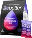 BeBetter Organic Electrolytes Powder Packets | Electrolyte Drink Mix | 유기농 코코넛 워터 | 인공 향료 없음 | 슈가프리 히어링 패킷 | Non-GMO | 22 스틱 (블루베리, 석류, ACAI)