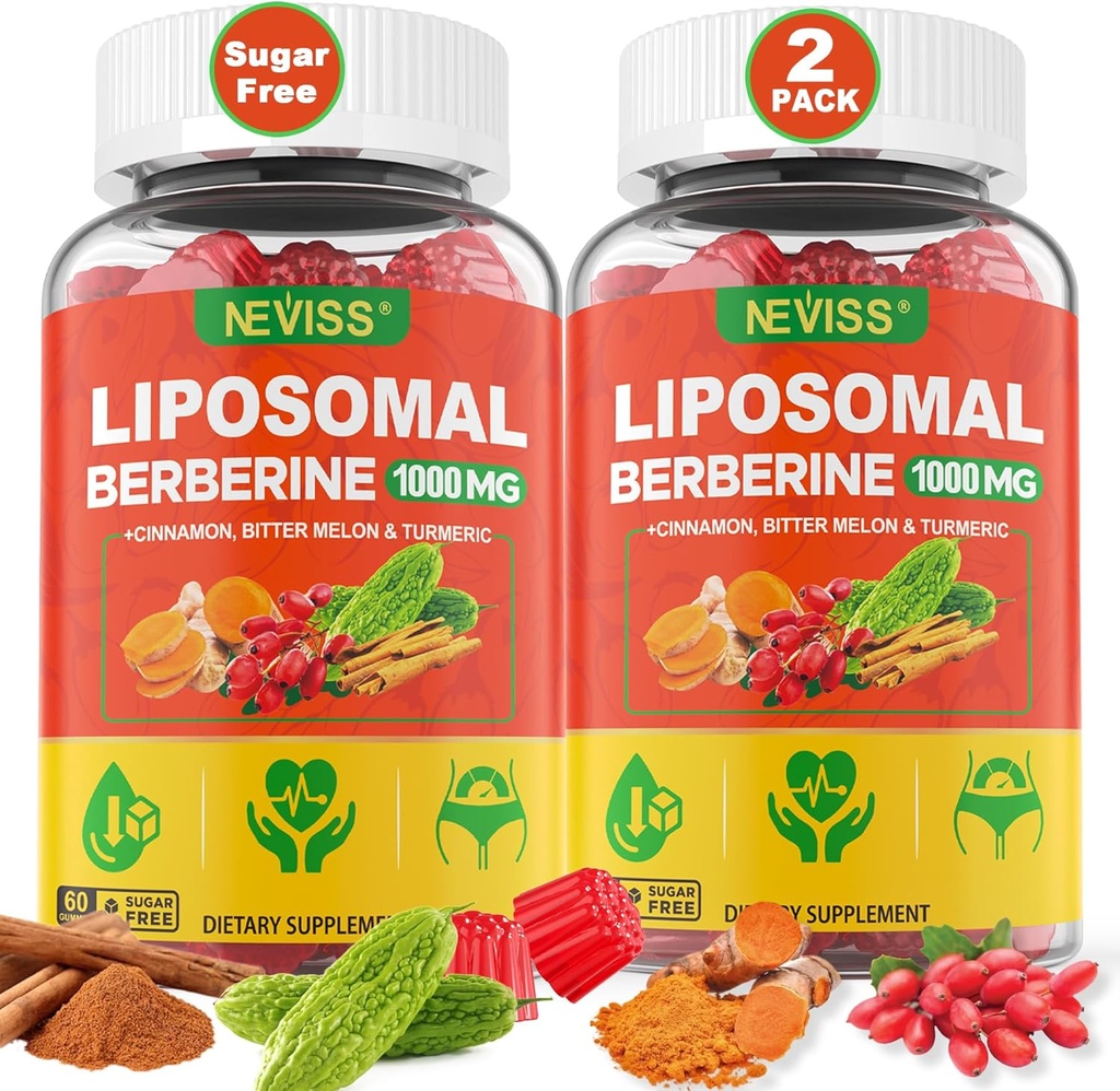 Liposomal Berberine Gummies 유기 + Berberine HCL + Turmeric의 Ceylon Cinnamon, Bitter Melon, Digestion, Liver, 전반적인 건강을 위한 Artichoke를 위한 섬유를 가진 Berberine 보충교재