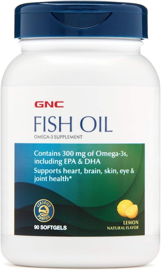 GNC 물고기 기름 90 Softgel 모자