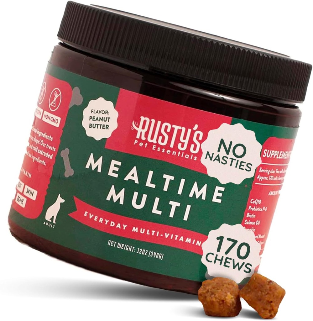 Premium Dog Multivitamin 보충교재 (170 Chews) - CoQ10 - Probiotics - 호박 - 면역 지원 - 더 나은 합동 Mobility - 건강한 피부 & 외투 - 미국에서 만드는