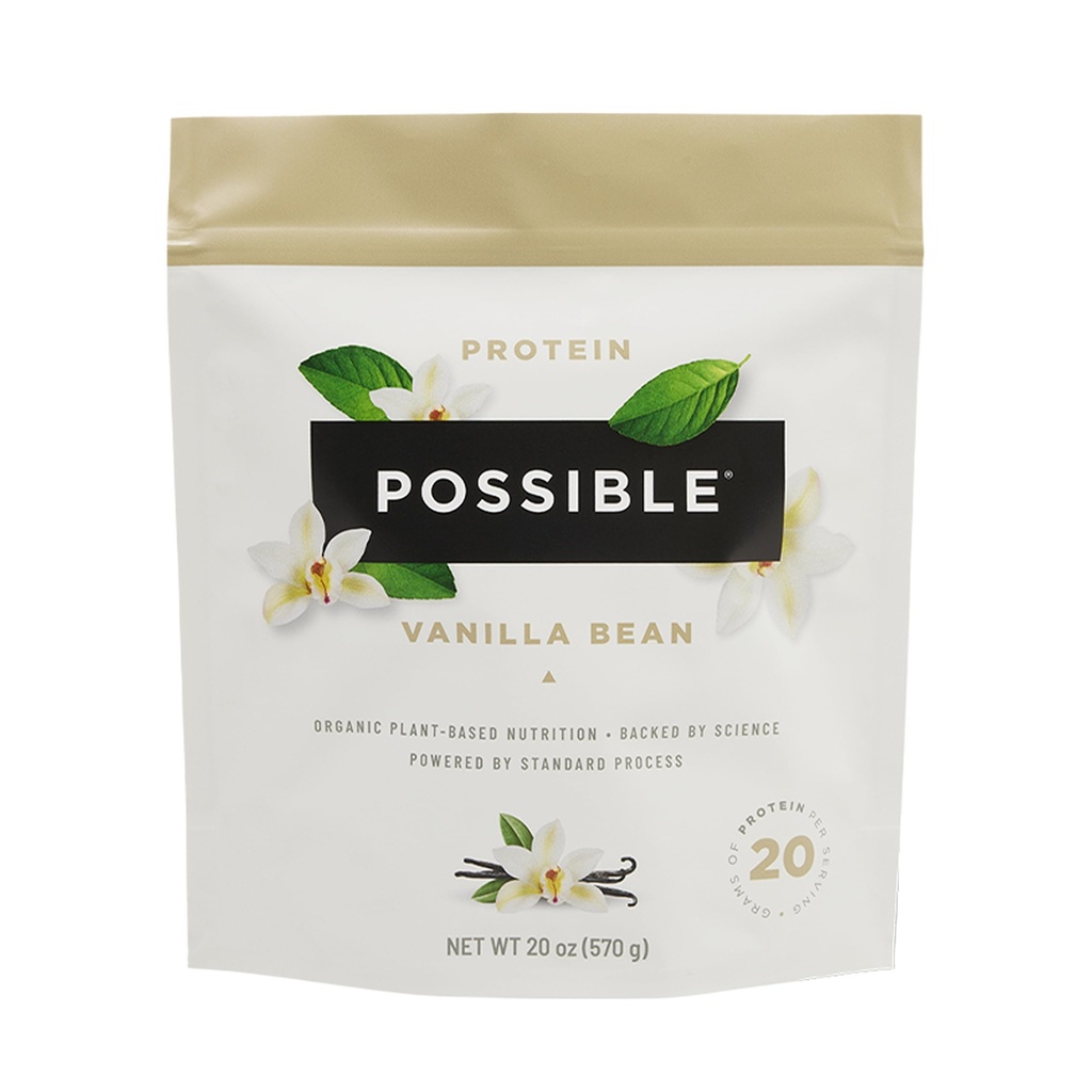 단백질 분말 바닐라 콩 - Vegan의 20g, 식물 기반 단백질 혼합 - 비 GMO, 비 Dairy, Gluten-Free - BCAA의 3.5g - 9 필수 아미노산 - 15-Day 공급 - 1 가방, 15 서빙