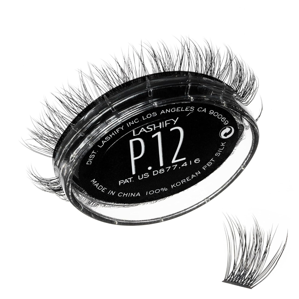 Lashify Plushy 12mm Gossamer Lashes 에 검정, 쉬운 DIY False Lashes 용 Voluminous Yet 여전히 자연 룩