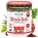 MacroLife Naturals Miracle Reds Superfood 보충교재 분말 산화 방지제 Polyphenols 효소 Probiotics - 익지않는 비 GMO 유기 채식주의자 글루텐 & 낙농장 자유로운 - 30oz (90 서빙) 30oz