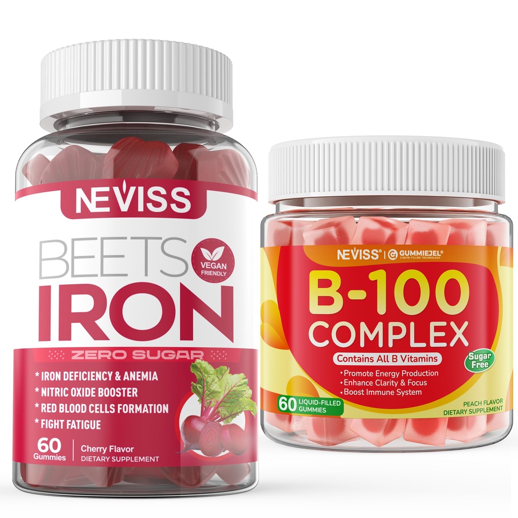 설탕 자유로운 철 Gummies+Vitamin B100 Complex