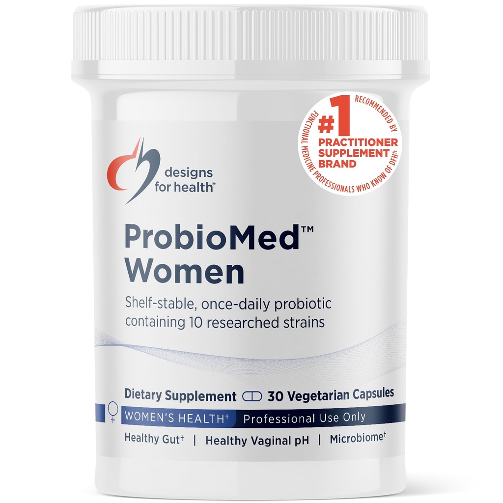 건강 ProbioMed 여성을 위한 디자인 - PH 균형, 질 안락, 여성을 위한 면역 건강 & Gut 건강을 지원하는 질 Probiotics - Dairy-Free Probiotic (30 캡슐)
