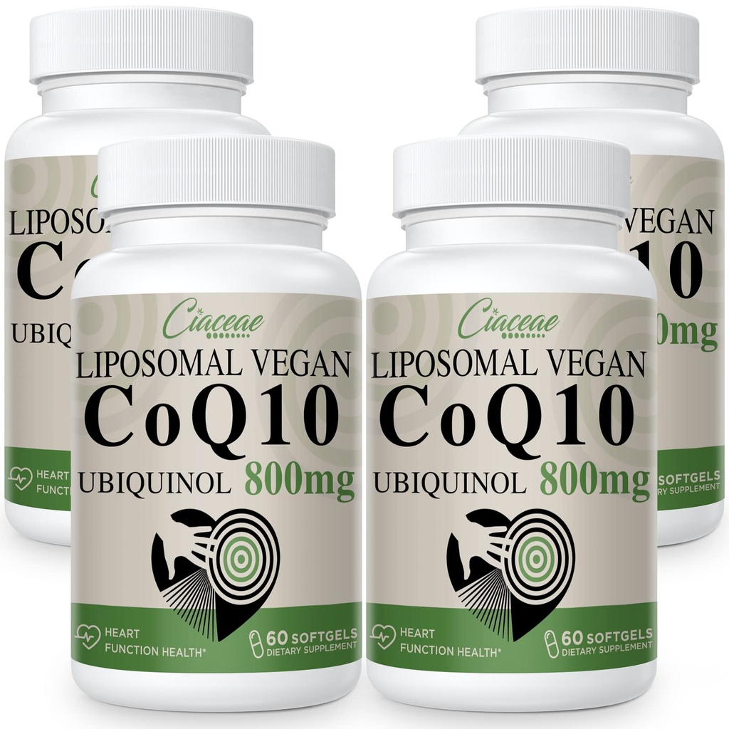 Liposomal CoQ10 800mg Ubiquinol Softgel의 최대 흡수 Ubiquinol Coenzyme Q10의 산화 방지제, 심장 기능 & 에너지 생산, 순수한 CoQ10 800mg, 240 Vegan Softgel를 위한 Ubiquinol CoQ10 보충교재