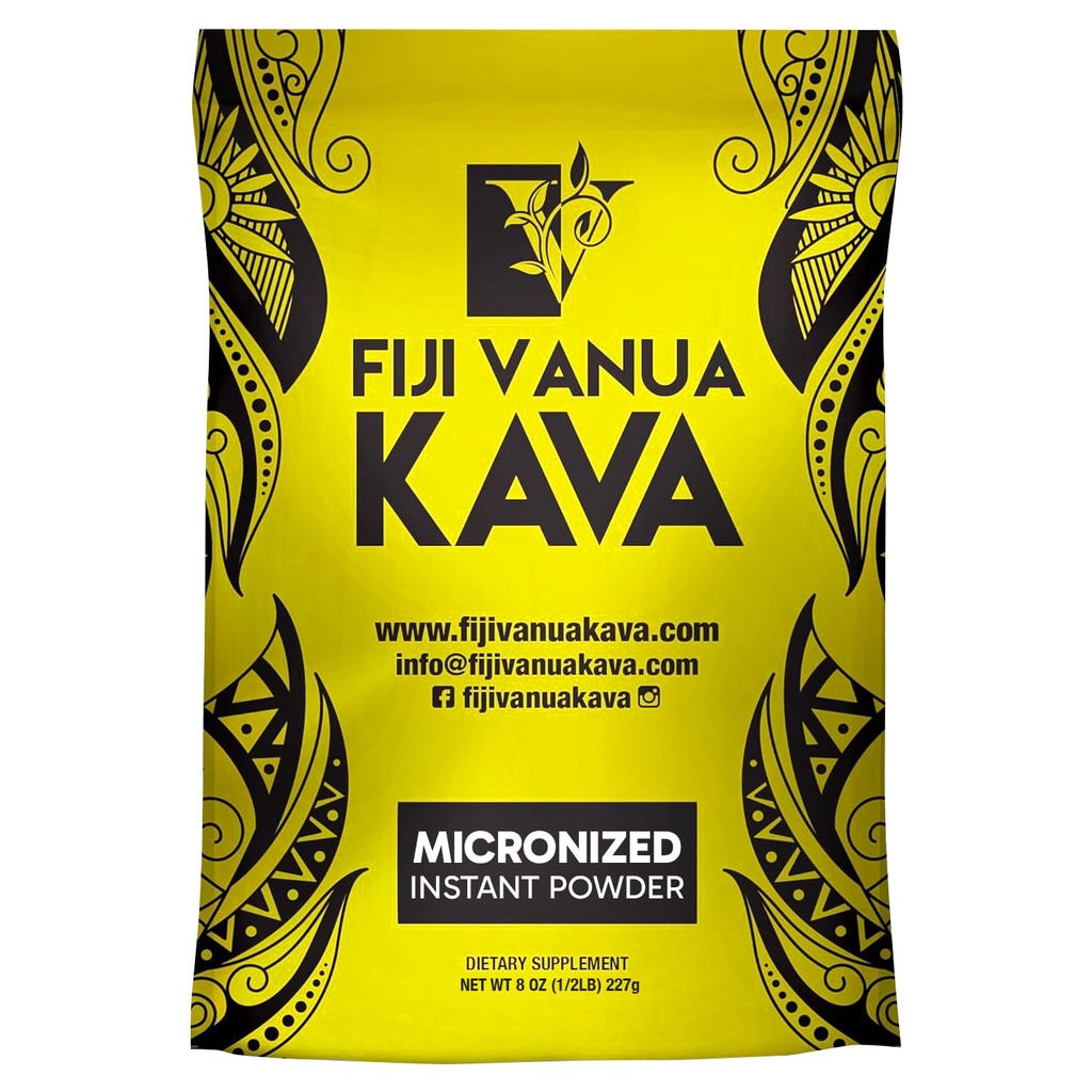 피지 반구아 Kava Micronized Kava 분말, 휴대용 및 쉽게 Kava 뿌리를 준비, 필요 없음, 순수한 & 강한 음료 분말, 8개 oz
